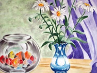 ромашки букет цветы ваза натюрморт фото